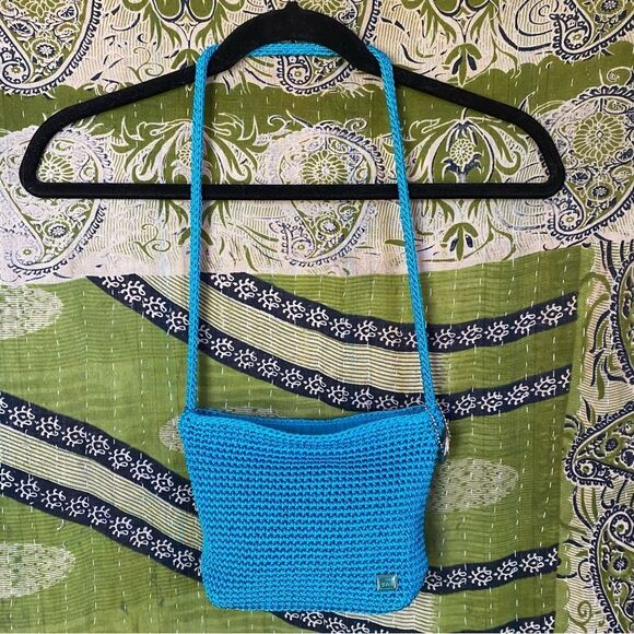The Sak Mini Blue Glitter Woven Shoulder Purse One Size - Picture 1 of 16